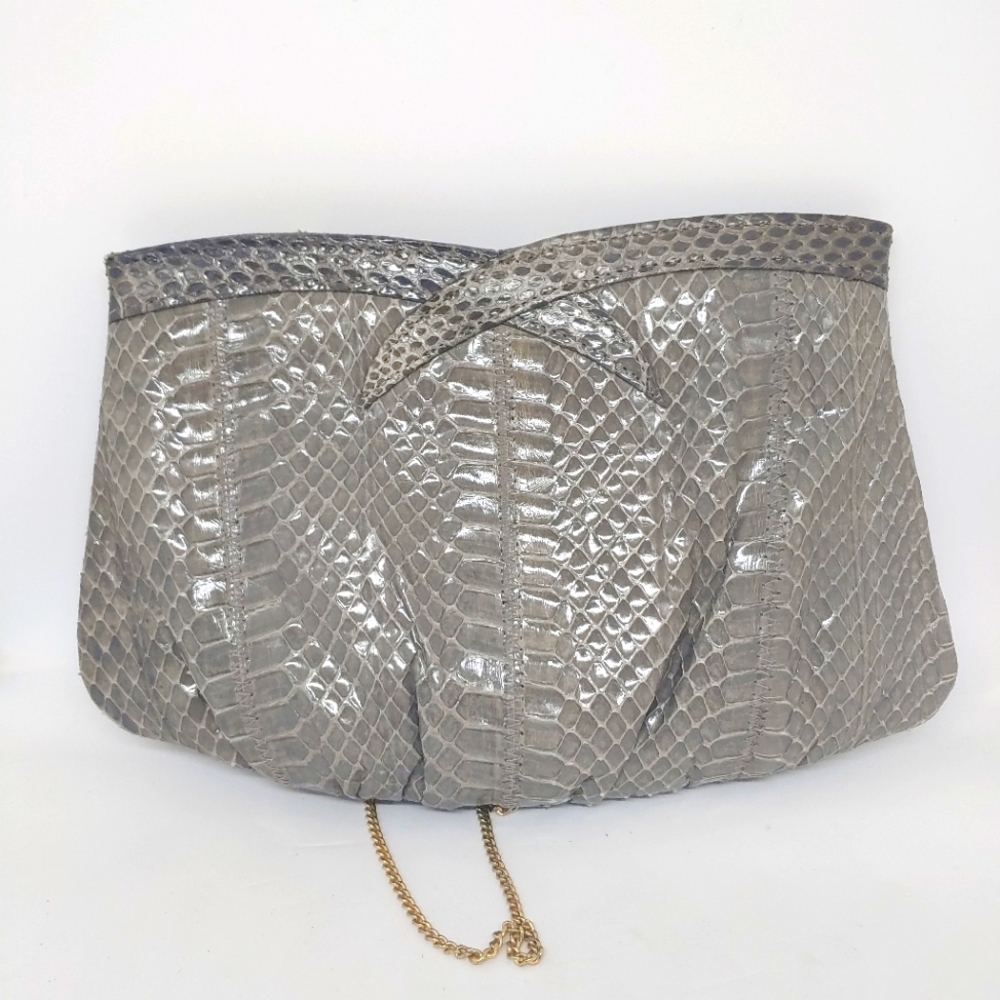 Vintage Gray Snake Skin Style Purse